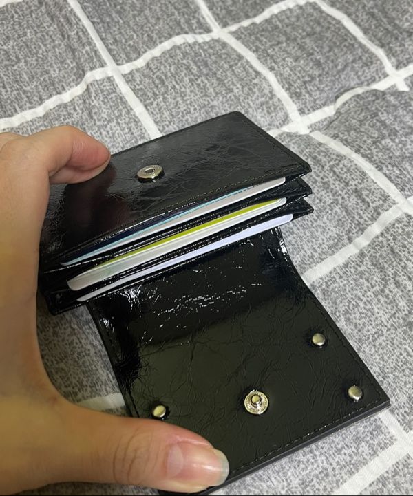 MUSINSA公式 | MATIN KIM GLAZED ACCORDION WALLET IN BLACK
