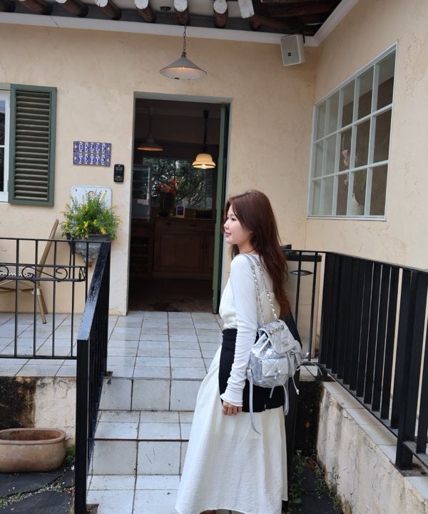 バッグ DOUBLE POCKET QUILTING MINI BACKPACK MUSINSA | MATIN KIM DOUBLE POCKET QUILTING MINI BACKPACK IN SILVER