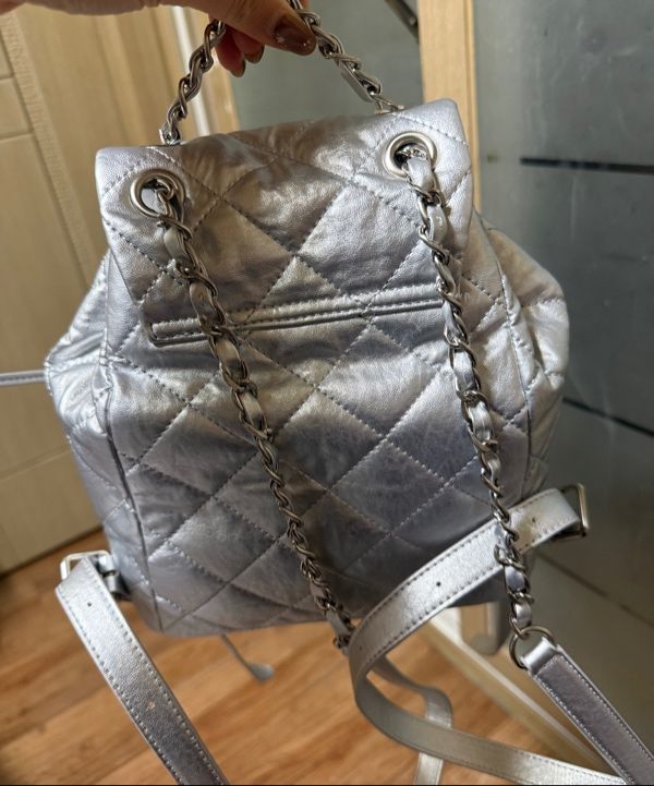 バッグ DOUBLE POCKET QUILTING MINI BACKPACK MUSINSA | MATIN KIM DOUBLE POCKET QUILTING MINI BACKPACK IN SILVER