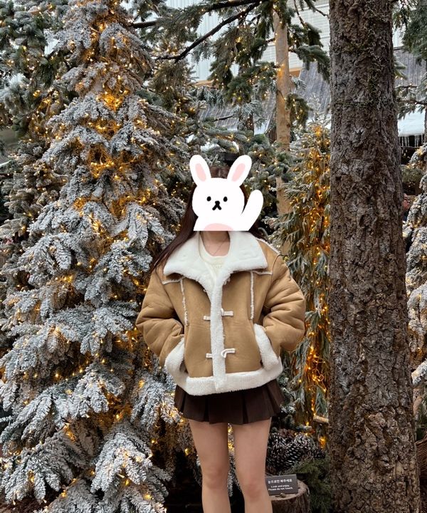 MUSINSA | ROLAROLA HIGH NECK SUEDE MUSTANG JACKET BEIGE