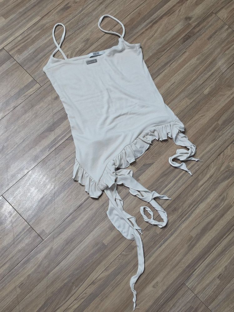 MUSINSA | KHAKIPOINT Ruffle Layered Sleeveless (cream)