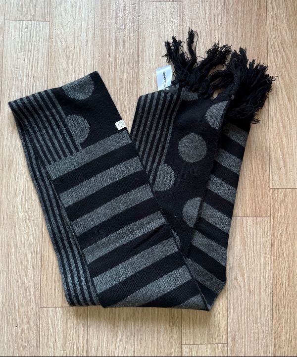 oheshio ドットストライプマフラー MUSINSA | OHESHIO DOT STRIPE MUFFLER, CHARCOAL