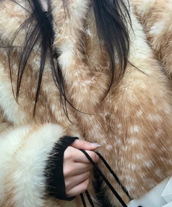 MUSINSA公式 | FUNFROMFUN Bambi Fur Jacket, Brown