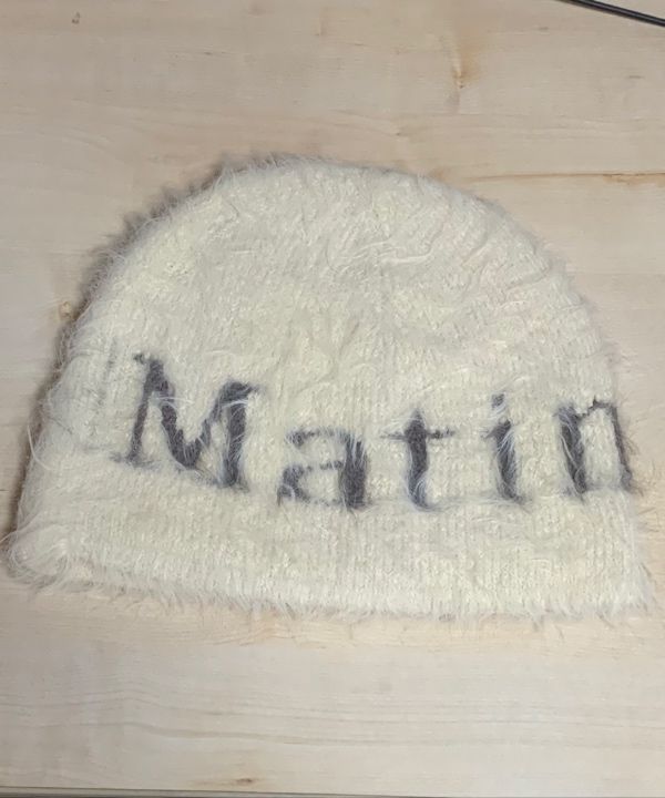 MUSINSA | MATIN KIM MATIN HAIRY KNIT BEANIE IN LIGHT BEIGE