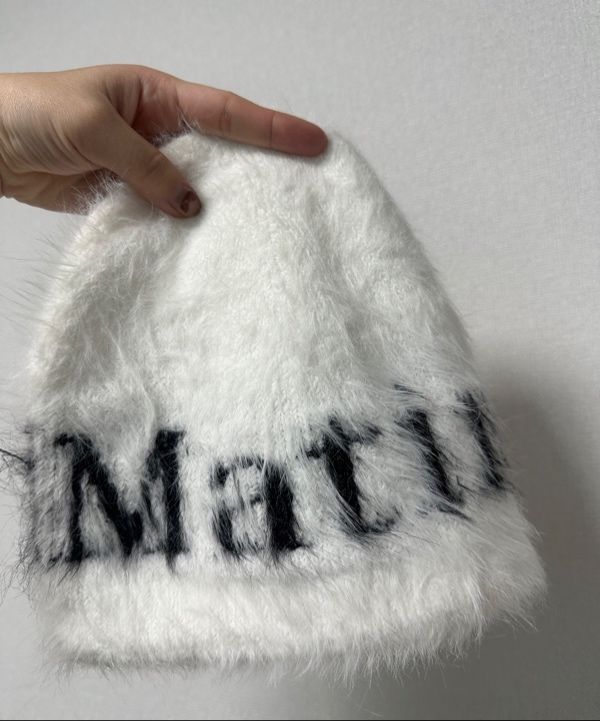 MUSINSA公式 | MATIN KIM MATIN HAIRY KNIT BEANIE IN WHITE