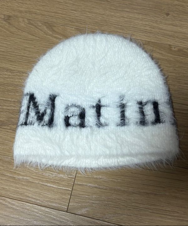 MUSINSA公式 | MATIN KIM MATIN HAIRY KNIT BEANIE IN WHITE