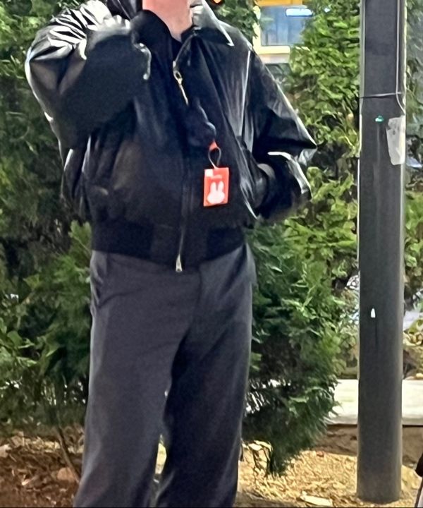 MUSINSA | MATIN KIM FAUX LEATHER DOWN JUMPER FOR MEN IN BLACK