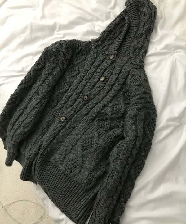 MUSINSA公式 | ASON ELO TWISTED HOOD CARDIGAN / CHARCOAL