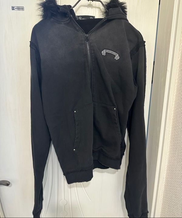 MUSINSA | BADBLOOD Low Edge Detachable Fur Hooded Zip-Up Slim Fit