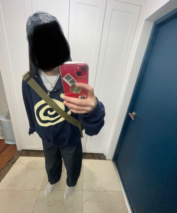 MUSINSA公式 | AMOU Molly Hoodie Zip Up NAVY