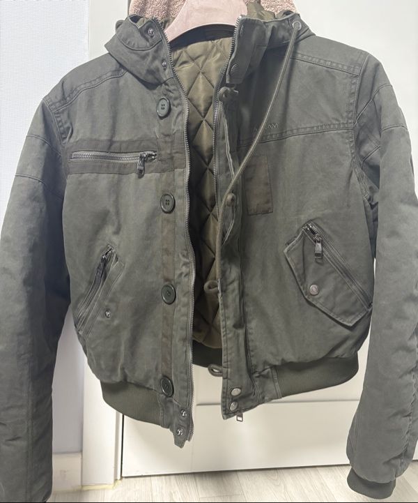 MUSINSA公式 | AAKAM Button Placket Cotton Ma-1 Jacket (Khaki)