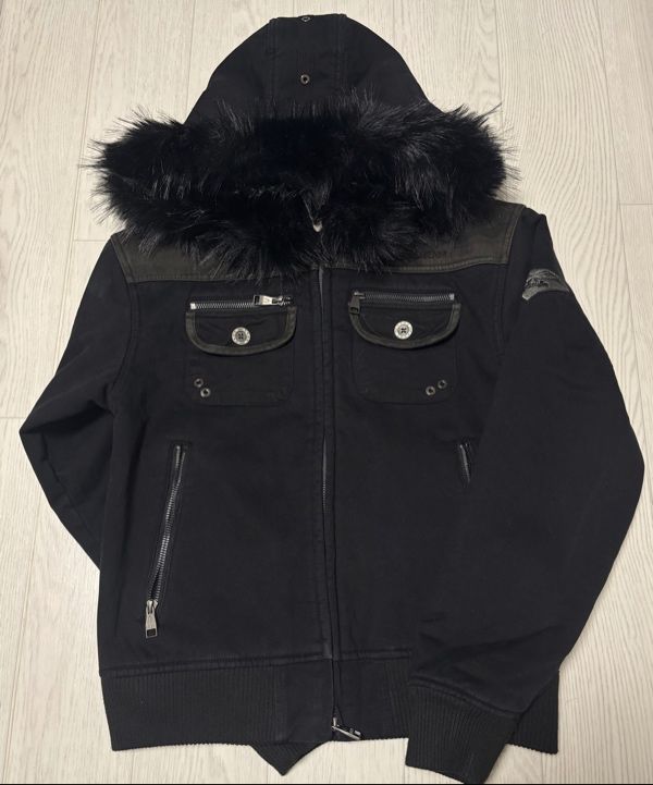 MUSINSA公式 | AAKAM Fur Camo Contrast Jacket (Black)