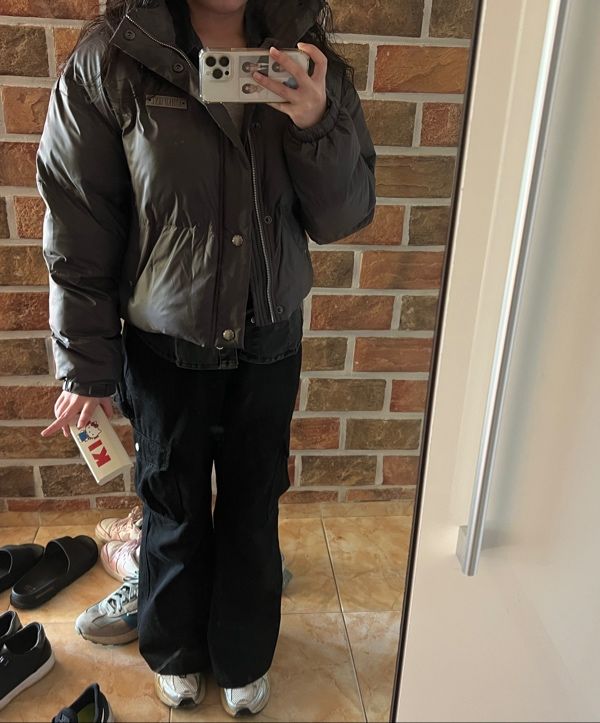 MUSINSA公式 | KHAKIPOINT Stud Padded Jacket (charcoal)