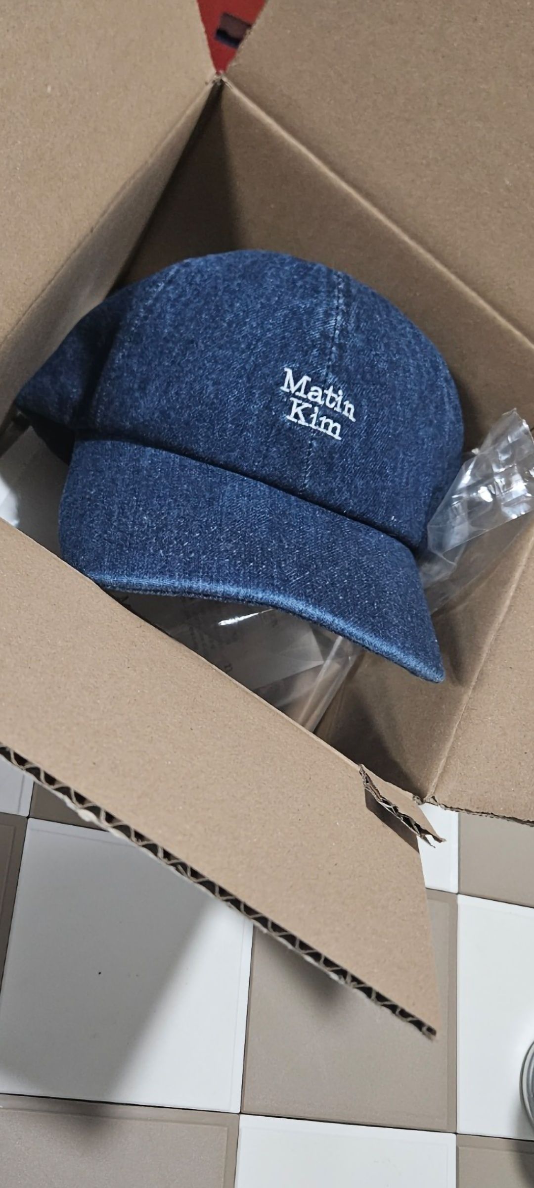 MUSINSA公式 | MATIN KIM MATIN MINI LOGO DENIM BALL CAP IN BLUE