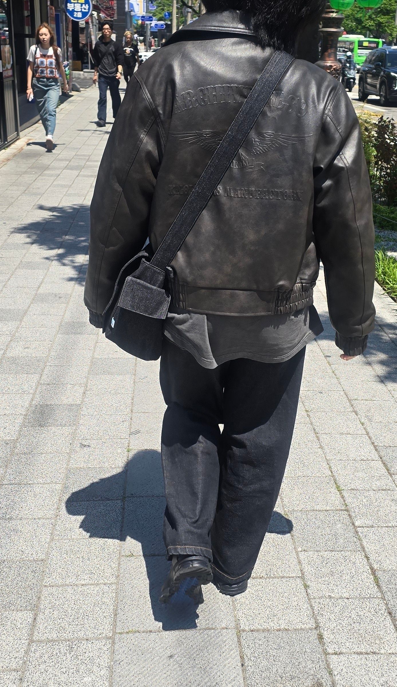 MUSINSA公式 | AAKAM Embossing Leather Jacket (Dark Brown)