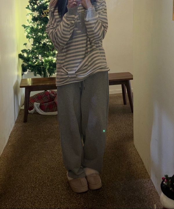 MUSINSA公式 | ILLIGO 129 ストライプ スウェット アイボリーメランジ