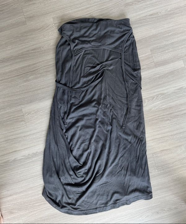 MUSINSA公式 | FLAREUP Asymmetrical Draped Long Skirt (FL-263_Dark