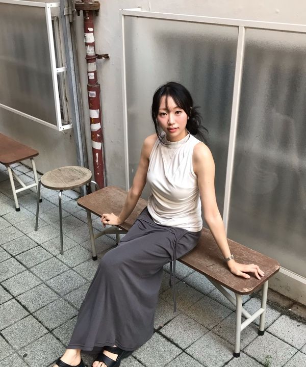 MUSINSA | FLAREUP Asymmetrical Draped Long Skirt (FL-263_Dark Gray)