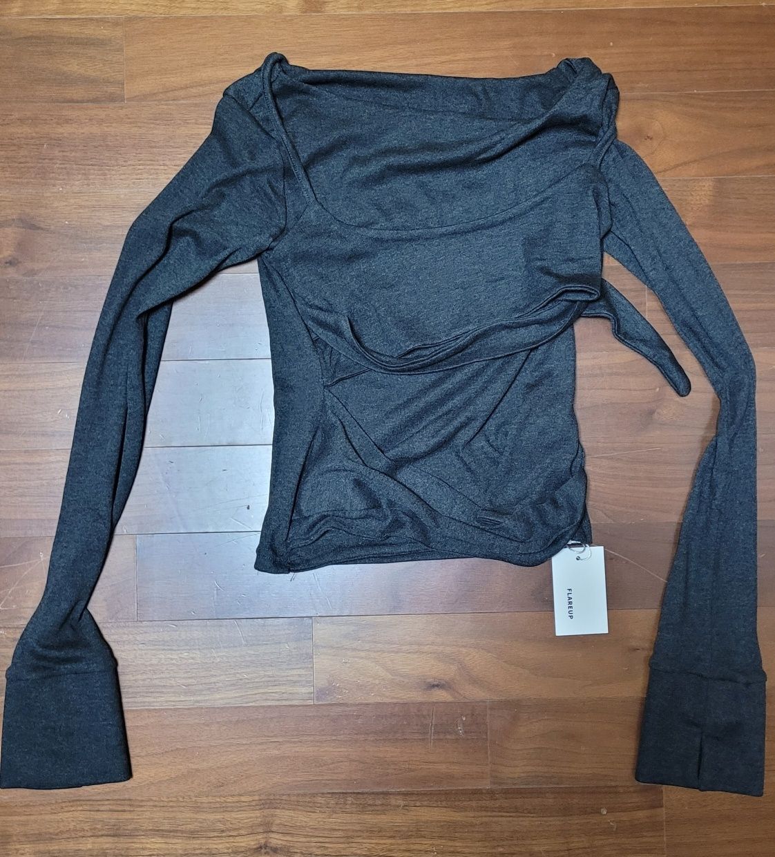 MUSINSA | FLAREUP Layered Bustier Long Sleeve (FL-105_Charcoal