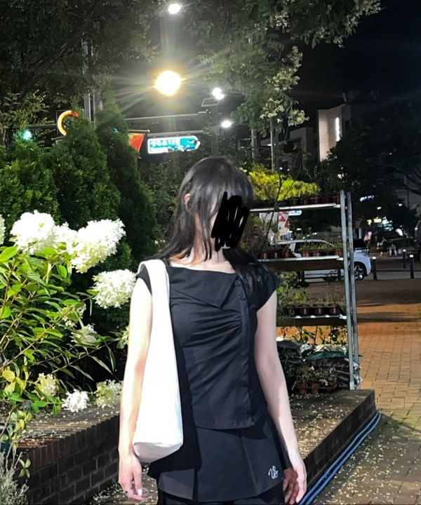 MUSINSA | MISEKI SEOUL Folding collar shirring top BLACK
