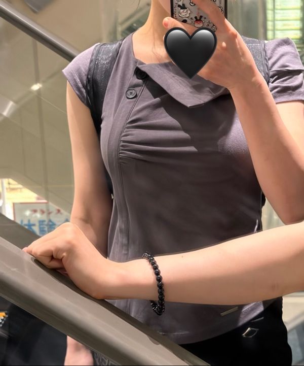 トップス MisekiSEOUL Folding collar shirring top MUSINSA | MISEKI SEOUL Folding collar shirring top CHARCOAL