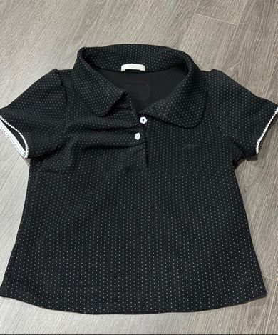 MUSINSA公式 | ILLIGO ドットピンタックカラーTシャツブラック