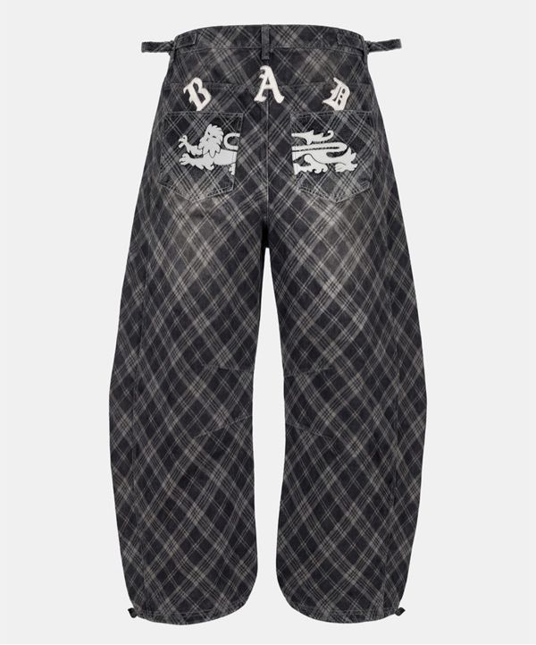 MUSINSA公式 | BADBLOOD ライオンパッチウォッシュドバレルパンツ