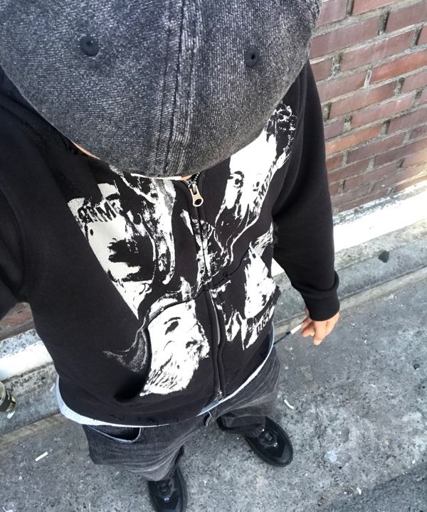 MUSINSA | NOT4NERD Routine Remains Slim Fit Hood Zip Up - Black