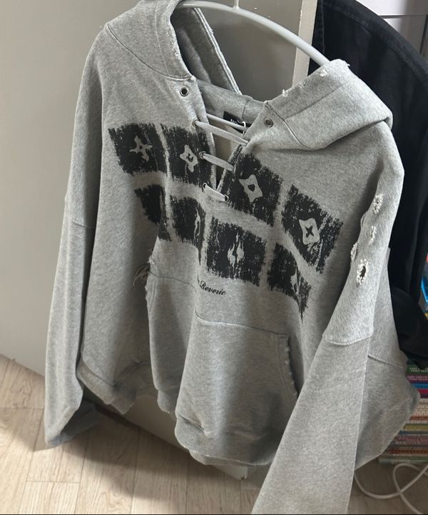 MUSINSA | NOT4NERD Dying Ember Slit Pullover Hood - Grey