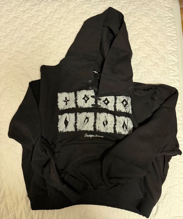 MUSINSA | NOT4NERD Dying Ember Slit Pullover Hood - Black