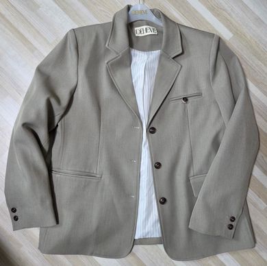 MUSINSA公式 | DEHEVE Hidden Stripe Single Jacket [Beige]