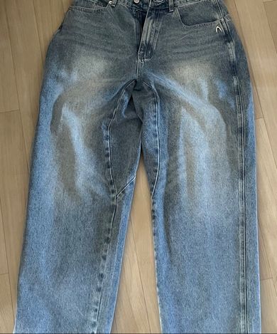 MUSINSA公式 | AAKAM Stitched Baggy Denim Pants (Blue)