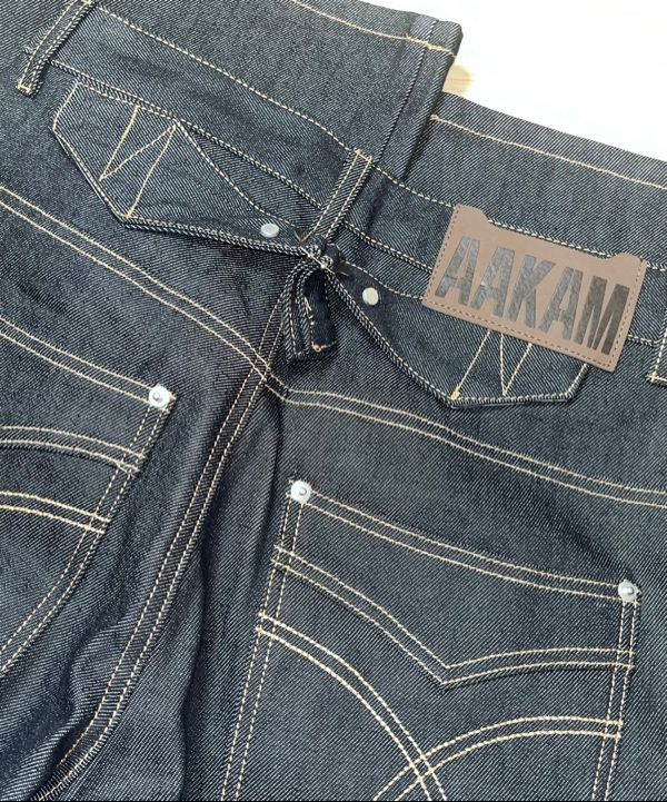 MUSINSA公式 | AAKAM Steve Cinch Back Denim Pants (Blue)