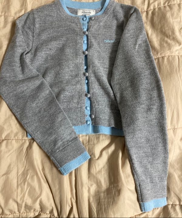 MUSINSA公式 | ROLAROLA LAYERED KNIT CARDIGAN GY+SK
