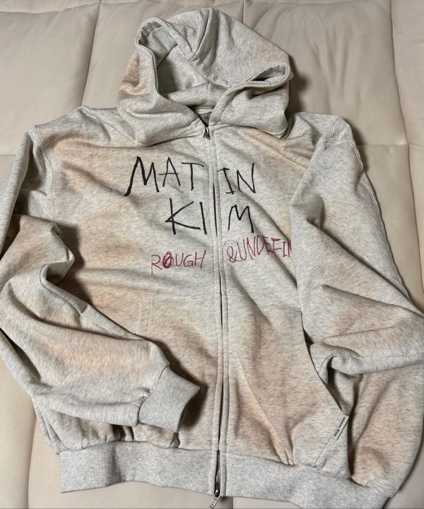 MUSINSA | MATIN KIM VINTAGE WASHED GRAFFITI HOODY ZIP UP IN BEIGE