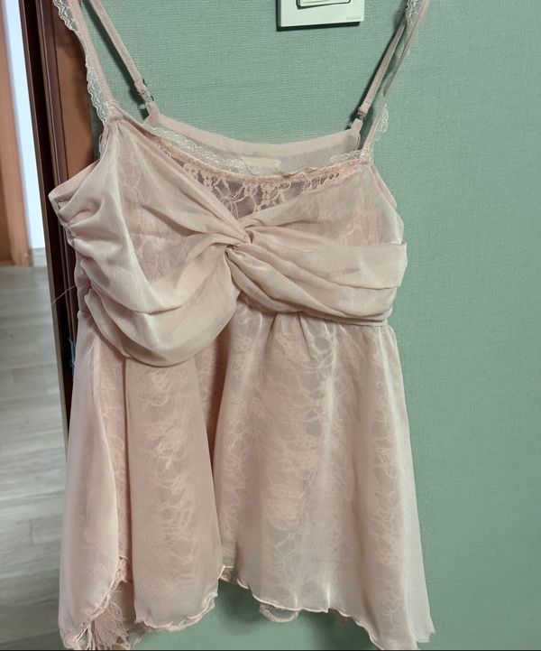 MUSINSA | PAINORPLEASURE ROSE SHIRRING TOP pink