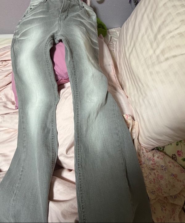 MUSINSA | SYNERJYN CAT WASHING DENIM PANTS GRAY