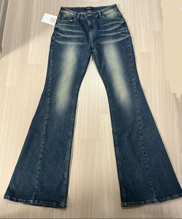MUSINSA公式 | SYNERJYN 102 CAT WASHING MID-RISE JEANS VINTAGE BLUE