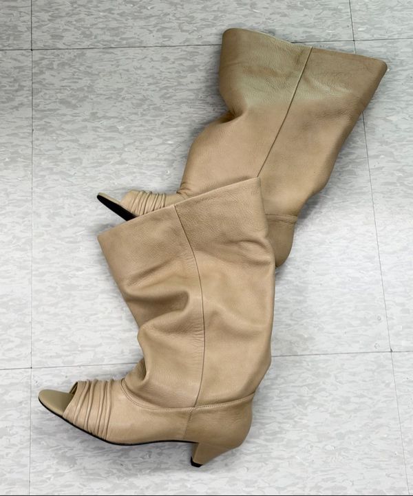 MUSINSA | IHCNIK 101 slouchy open toe boots / ivory