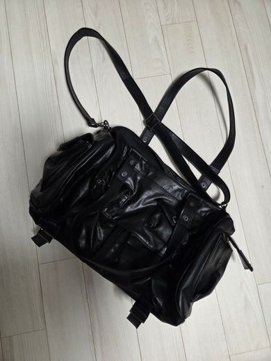 MUSINSA公式 | MISEKISEOUL MEN Multi pocket leather shoulder bag BLACK