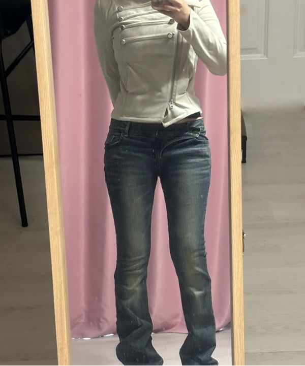 MUSINSA | KASHIKO Asymmetric Zip Napoleon Jacket Light Gray