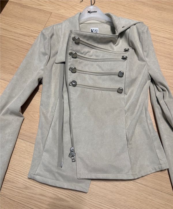 ジャケット・アウター bajra Asymmetric Zip Napoleon Jacket MUSINSA | KASHIKO Asymmetric Zip Napoleon Jacket Light Gray