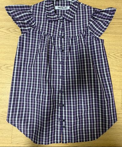MUSINSA公式 | ENZO BLUES チェックキャップスリーブシャツ（パープル 