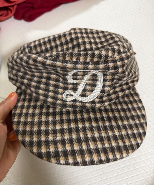 MUSINSA | DEF PILLBOX CAP CHECK BROWN