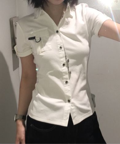 MUSINSA | AAKAM Roll-Up Pocket Shirts (White)