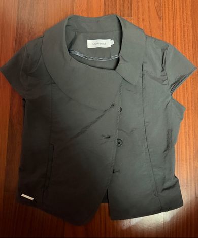 MUSINSA公式 | MISEKI SEOUL Crop round collar jacket CHARCOAL