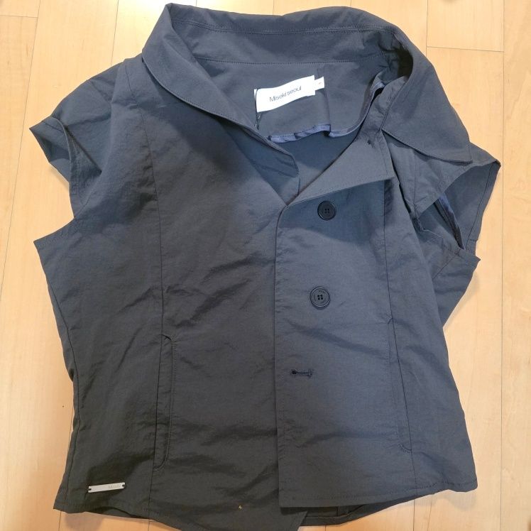 トップス miseki seoul Crop round collar jacket MUSINSA公式 | MISEKI SEOUL Crop round collar jacket CHARCOAL
