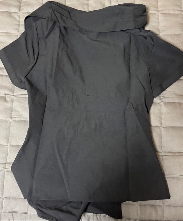 MUSINSA公式 | MISEKI SEOUL High neck shirring button shirt BLACK