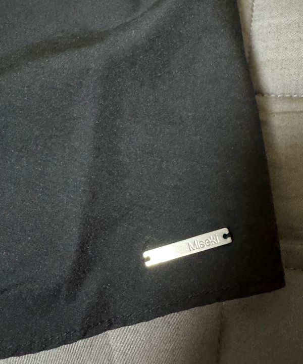 MUSINSA公式 | MISEKI SEOUL High neck shirring button shirt BLACK