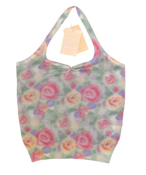 MUSINSA | SINOON [Worn by STAYC Seeun] Rose Floral Knit Halter Top